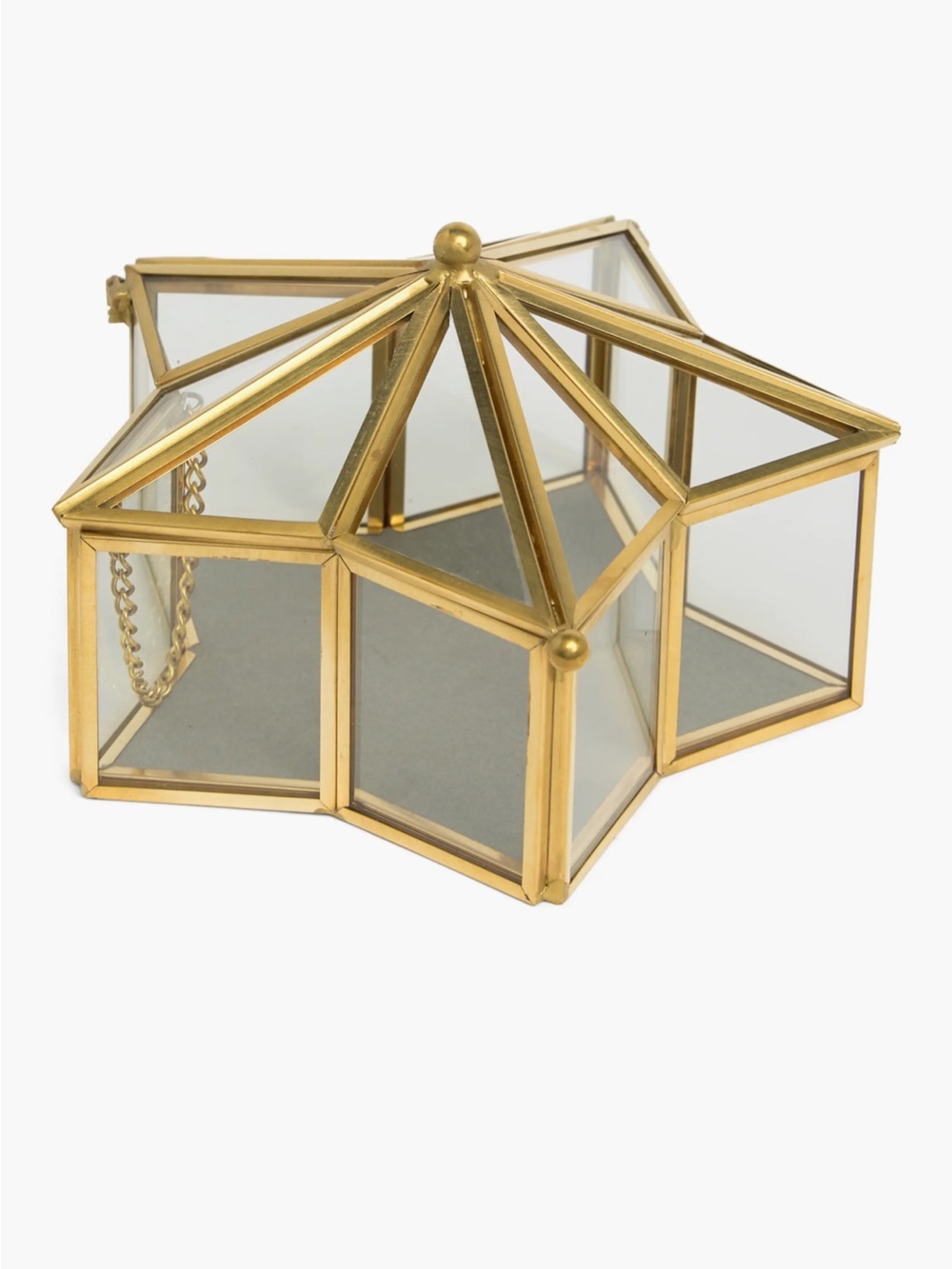 Nordstrom Gold Star-Shaped Glass Jewelry Box